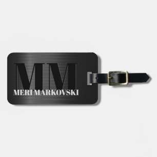 Etiqueta De Bagagem Textura em fibra de carbono de Cinza brilhante Tag