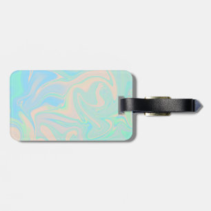 Etiqueta De Bagagem Textura iridescente holográfica do falso líquido