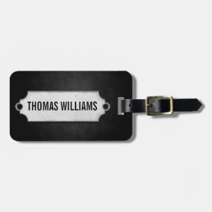 Etiqueta De Bagagem textura macia preta com Tag do metal
