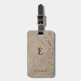 Etiqueta De Bagagem Textura Marble Trendy,Monograma Personalizado