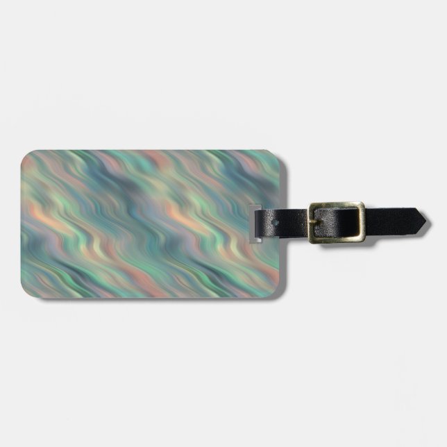Etiqueta De Bagagem Textura Wavy Iris Azul (Frente Horizontal)
