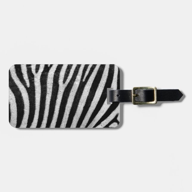 Etiqueta de Bagagem Texturizada de Zebra (Frente Horizontal)
