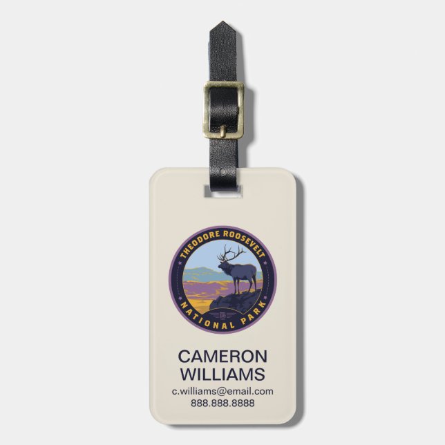 Etiqueta De Bagagem Theodore Roosevelt National Park (Frente Vertical)