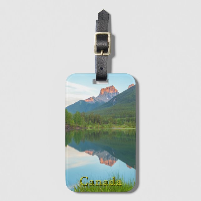 Etiqueta De Bagagem Three Sisters Mountain Reflections  (Frente Vertical)