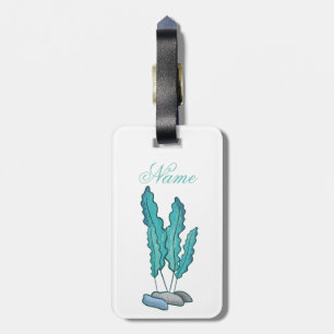 Etiqueta De Bagagem Thunder_Cove Azul de Algas Marinhas
