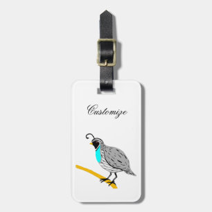 Etiqueta De Bagagem Thunder_Cove da Quail com garganta azul