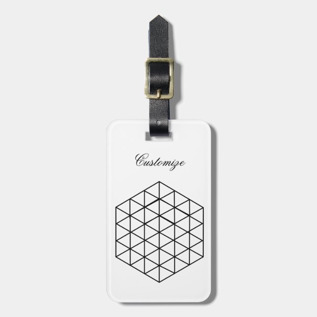 Etiqueta De Bagagem Thunder_Cove do Cubo Geométrico 3D (Frente Vertical)