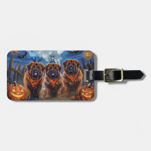 Etiqueta De Bagagem Tibetano Mastiff Halloween Spooky