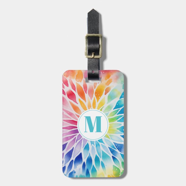 Etiqueta de bagagem Tie Dye (Frente Vertical)