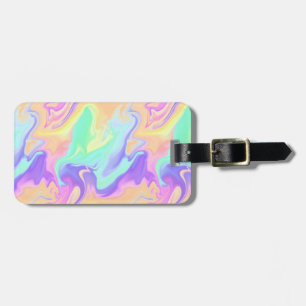 Etiqueta De Bagagem Tie Dye Swirl Pastel Groovy