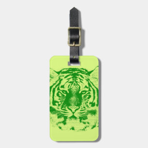 Etiqueta De Bagagem Tiger Face Close-Up