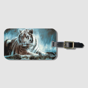 Etiqueta De Bagagem Tigre Branco