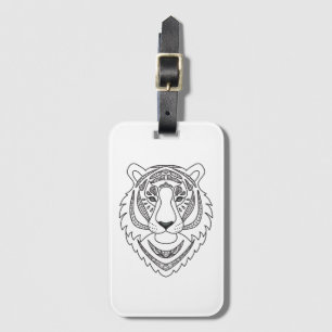 Etiqueta De Bagagem Tigre branco inspirado