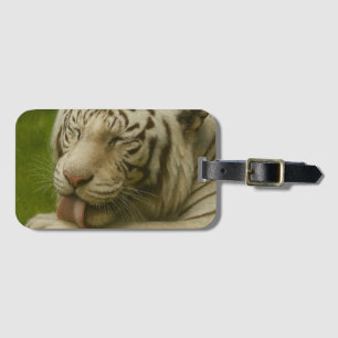Etiqueta De Bagagem Tigre Branco no Ritual de Alinhamento Privado