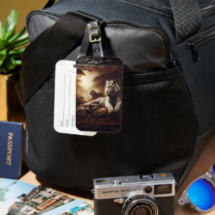 Etiqueta De Bagagem Tigres Brancos Nos Sundarbanos