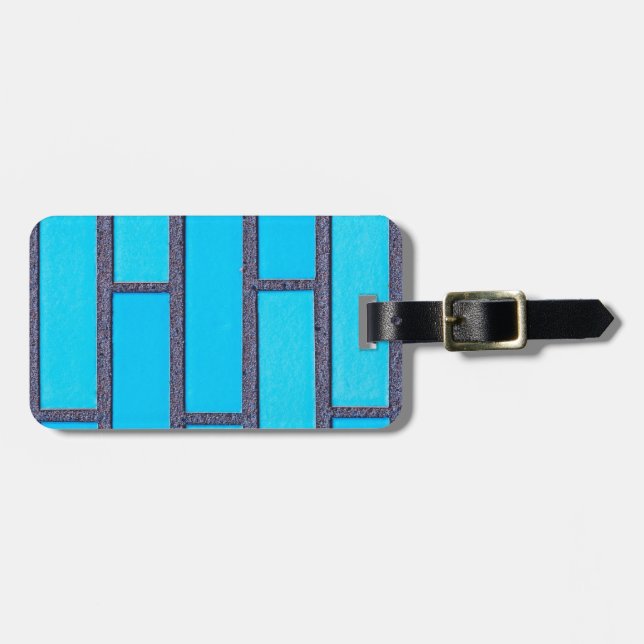 Etiqueta De Bagagem tijolo azul (Frente Horizontal)