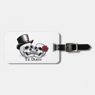 Etiqueta De Bagagem Til Death Sr. e Sra. Wedding Skulls