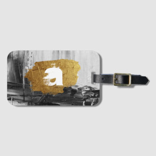 Etiqueta De Bagagem Tinta branca preta com Lugga monográfica personali