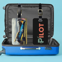 Etiqueta De Bagagem Tipografia e foguete piloto legal,Diversão,Aviação