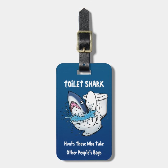 Etiqueta De Bagagem Toilet Sharon Blue Cartoon (Frente Vertical)