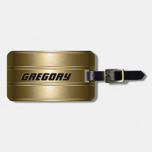 Etiqueta De Bagagem Tons Dourados Falsos Metálicos Strike Padrão 2