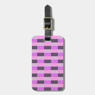 Etiqueta De Bagagem Tons Rosa e Roxo Blocos de Cor
