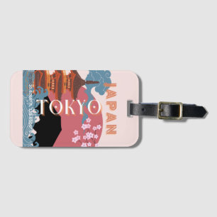Etiqueta De Bagagem Tóquio Japão Viagem Art, Retro-Viagem Art