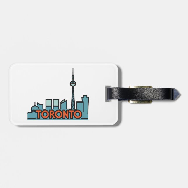 Etiqueta De Bagagem Toronto Canada Skyline (Traseira Horizontal)