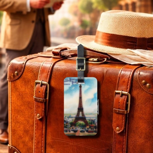 Etiqueta De Bagagem Torre Eiffel Paris Antigo (Criador carregado)