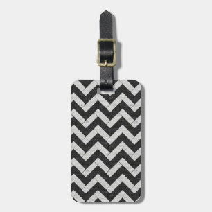 Etiqueta De Bagagem Torres de mármore preto e branco, de cor branca, j