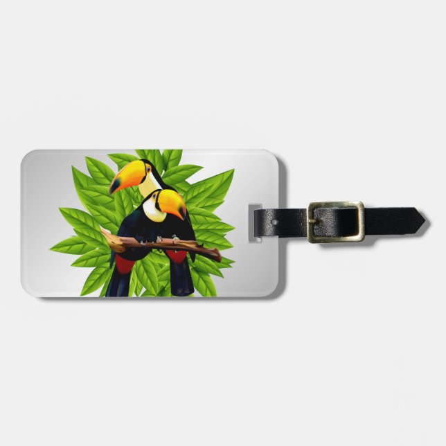 Etiqueta De Bagagem Toucan Duo Prata (Frente Horizontal)