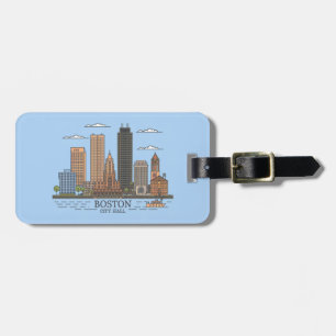 Etiqueta De Bagagem Trabalho de arte Illustração Boston City, Boston M