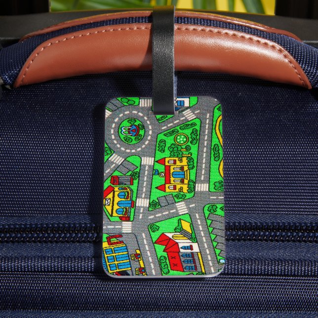 Etiqueta De Bagagem  Track carpet Car Road Nostalgic, 90s nostalgia (Verso Insitu 4)