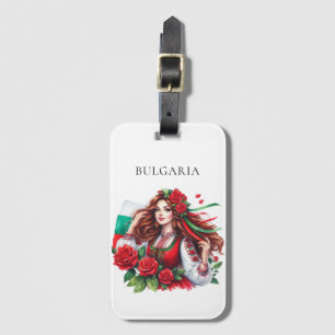 Etiqueta De Bagagem Tradição de Sinalizador búlgaro Rosas vermelhas de