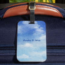 Tranquil Sky Dreams Aquarela Azul e Branco