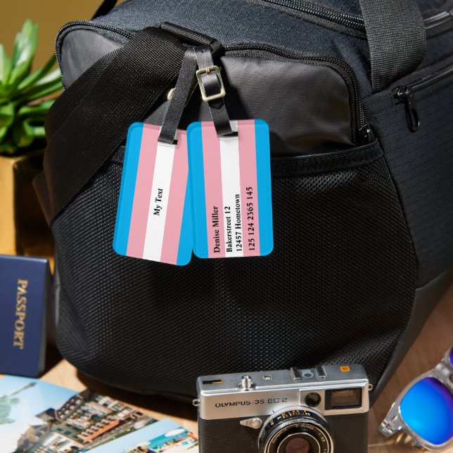 Etiqueta De Bagagem Transgender Pride Flag (Frente e verso)