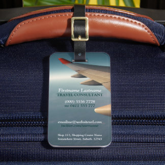 Etiqueta De Bagagem Traveler Viagem Consultora Plane Wing