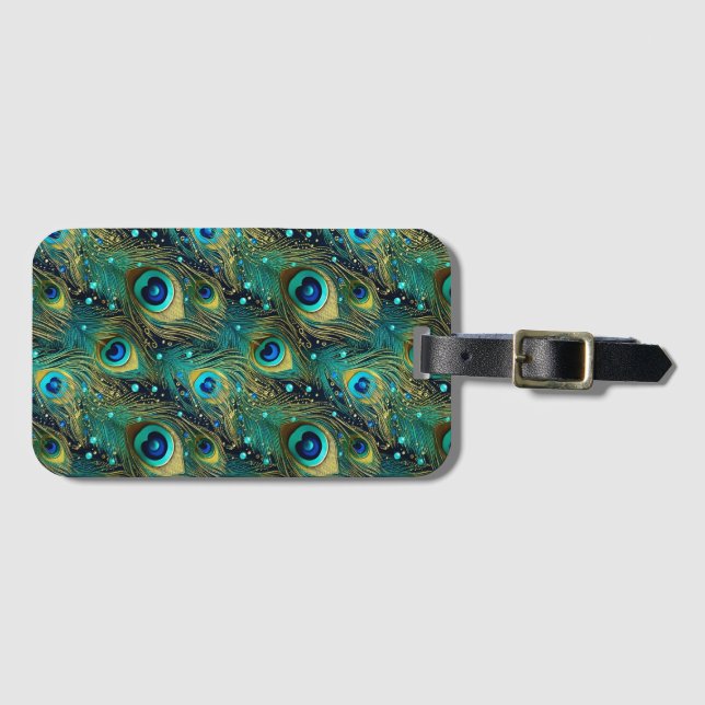 Etiqueta De Bagagem Travesseiro Peacock Passion (Frente Horizontal)