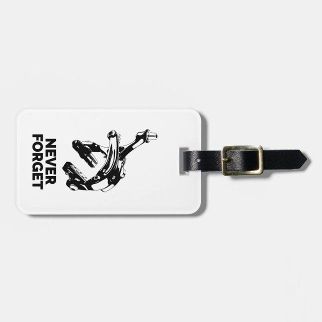 Etiqueta De Bagagem Travões De Bicicleta Nunca Se Esquecem (Frente Horizontal)