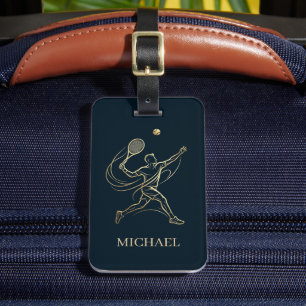 Etiqueta De Bagagem Treinadores de Tenista Personalizados Azul Escuro