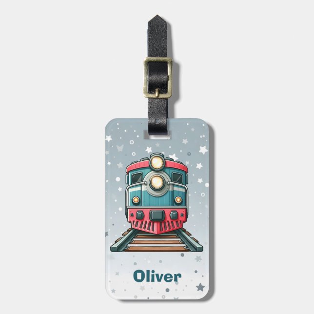 Etiqueta De Bagagem Trem Clássico Fofo de Meninos (Frente Vertical)