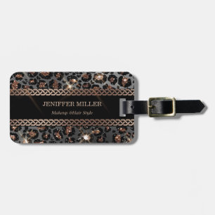 Etiqueta De Bagagem Trendy Personalizado Leopard Dourado Luminter