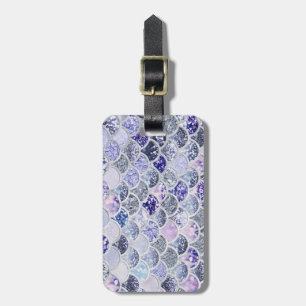 Etiqueta De Bagagem Trendy Purple Ombre Glitter Smermaid Fish Scales