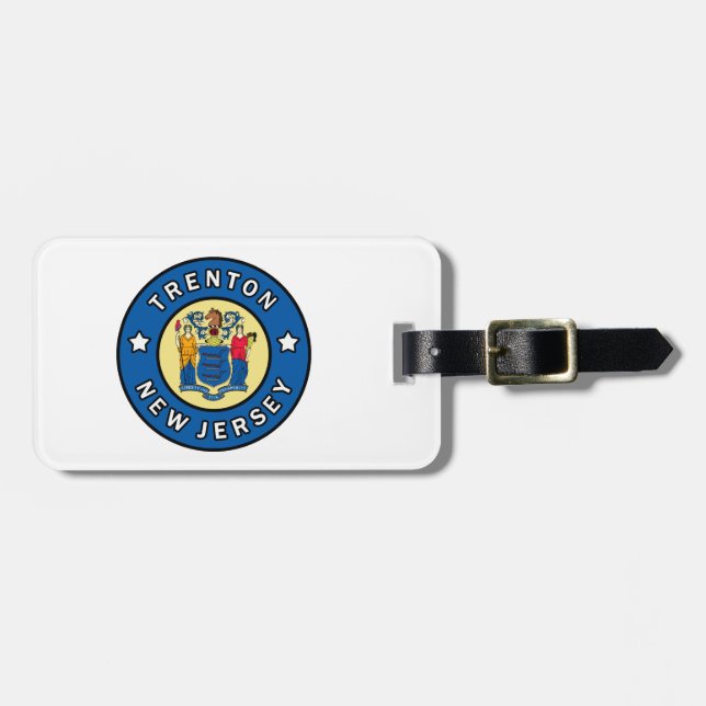 Etiqueta De Bagagem Trenton New Jersey (Frente Horizontal)