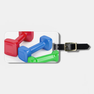 Etiqueta De Bagagem Três dumbbells diferentes