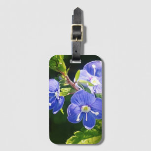Etiqueta De Bagagem Três Flores Azuis
