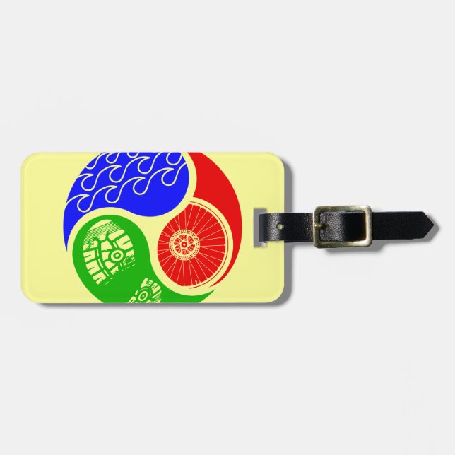 Etiqueta De Bagagem Triathlon TRI Yin Yang (Frente Horizontal)