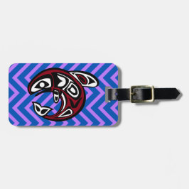 Etiqueta De Bagagem Tribal Totem Tattoo Noroeste Coast Alaskan Orca