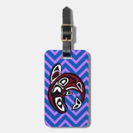 Etiqueta De Bagagem Tribal Totem Tattoo Noroeste Coast Alaskan Orca