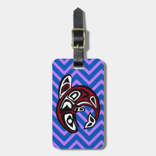 Etiqueta De Bagagem Tribal Totem Tattoo Noroeste Coast Alaskan Orca